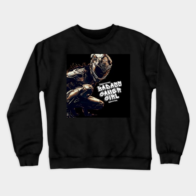 Cyberpunk-Steampunk Badass Gamer Girl 001 Crewneck Sweatshirt by THE AVENUE BAY